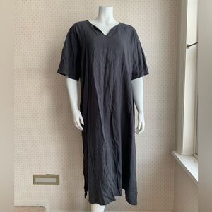 Naning9 Gray Linen Tunic Kaftan Dress sz Small PW13